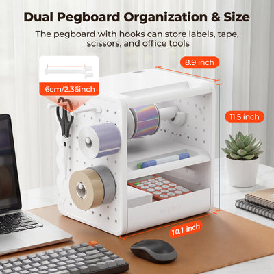MUNBYN ILH03 5-in-1 Label Holder and Desk Organizer
