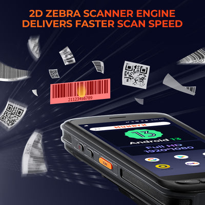 Black MUNBYN CA IPDA087P barcode scanner with 2D scanning capability, shown in a close-up image.