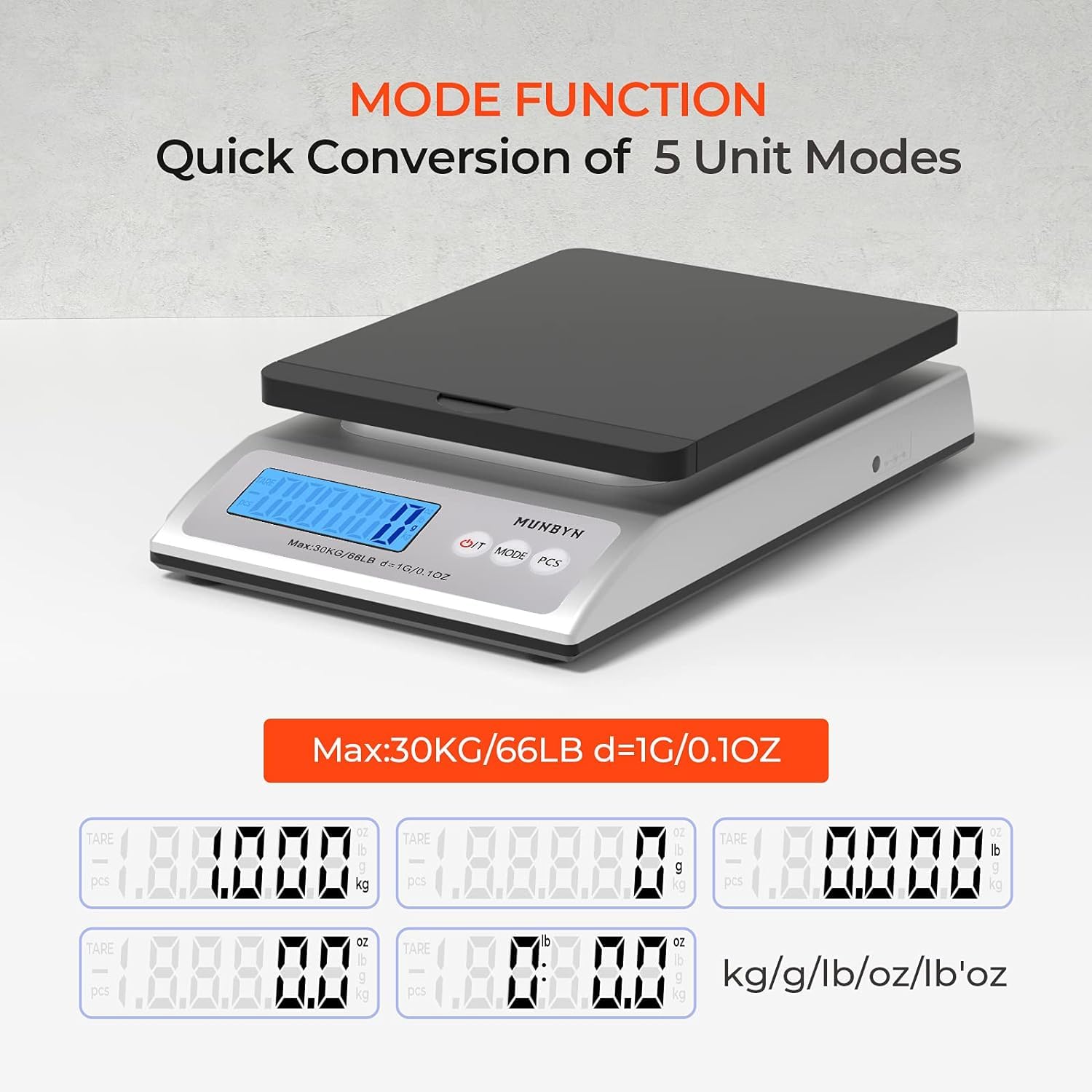 Black IPS01 Postal Scale from MUNBYN CA, a label printer accessory with digital display and sturdy construction.