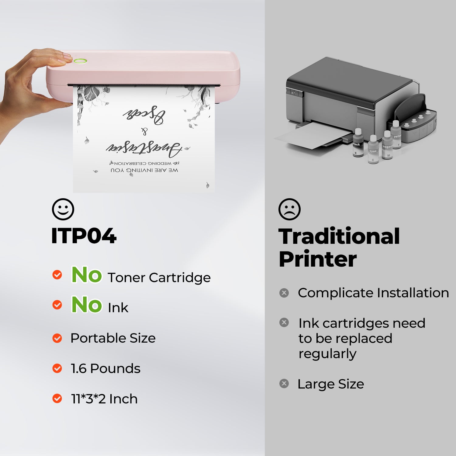MUNBYN CA ITP04 A4 thermal printer printing on paper, compact design, ideal for office and retail use.