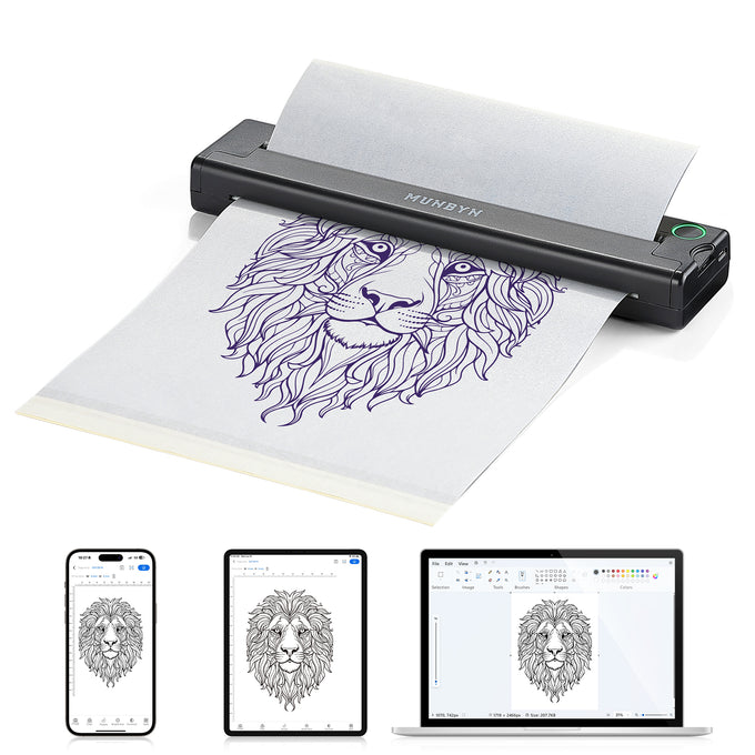 Imprimante de pochoirs de tatouage portable Bluetooth MUNBYN ITP05