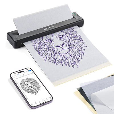 ITP05 Tattoo Stencil Printer by MUNBYN CA showing the compact device with control panel and stencil output area.