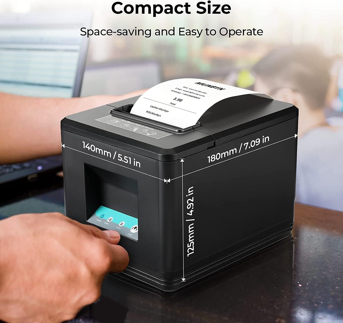 MUNBYN P098 80mm Thermal Receipt Printer with USB & Ethernet