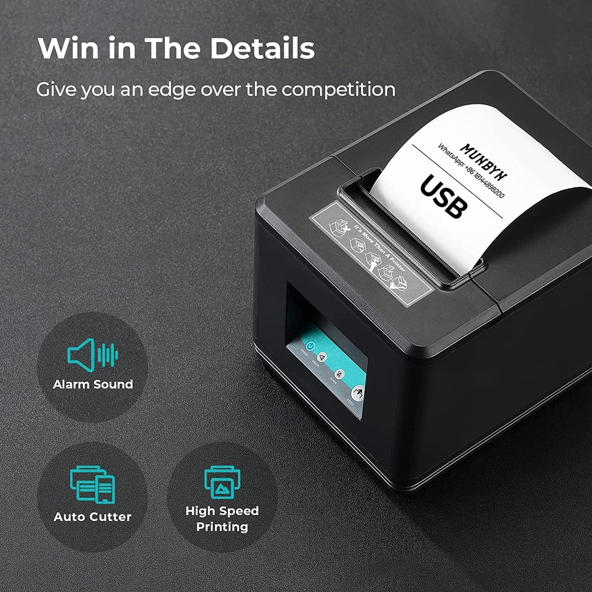 MUNBYN P098 80mm Thermal Receipt Printer with USB & Ethernet