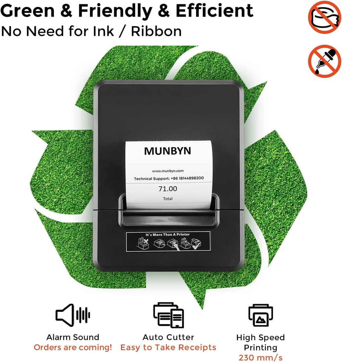 MUNBYN P098 80mm Thermal Receipt Printer with USB & Ethernet