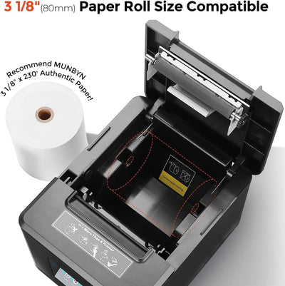MUNBYN P098 80mm Thermal Receipt Printer with USB & Ethernet