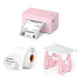 MUNBYN CA RealWriter 130B thermal label printer kit with four compact label printers on a white background.
