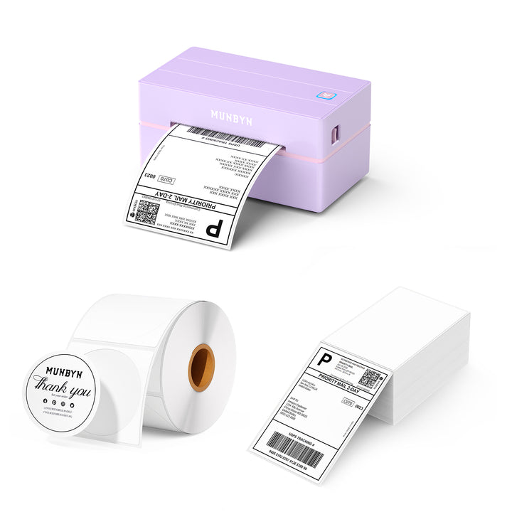 MUNBYN RW130B Bluetooth Thermal Label Printer Kit for Shipping and Basic Labels