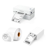 MUNBYN CA RealWriter 130B thermal label printer kit with white printer and accessories for barcode and shipping labels