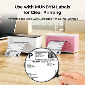 MUNBYN P941B thermal label printer uses heat technology for cost-effective and low-maintenance printing