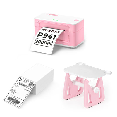 MUNBYN CA RealWriter 941BP thermal label printer kit with printer, labels, and accessories for efficient shipping labels.
