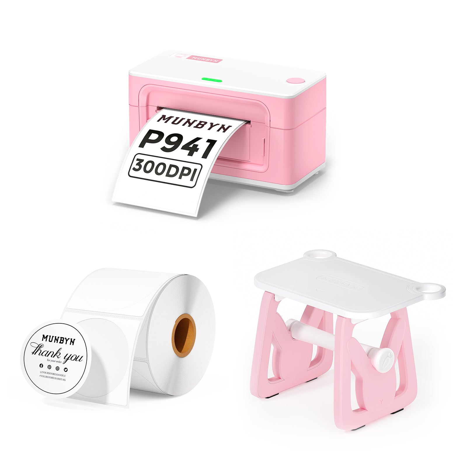 MUNBYN RealWriter 941BP Bluetooth Thermal Label Printer 300DPI Kit