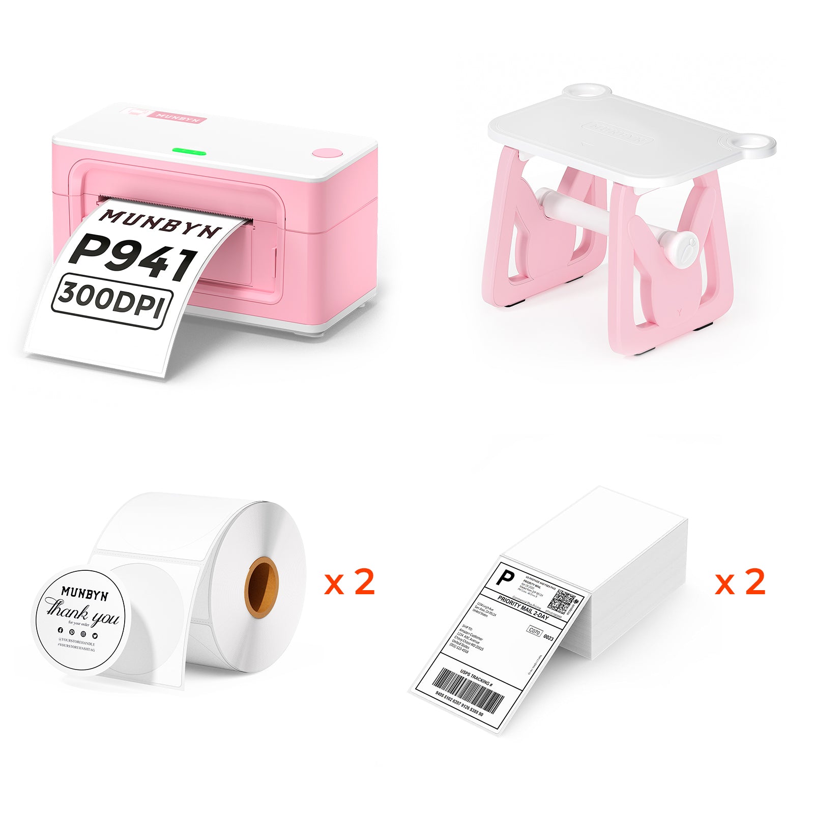 MUNBYN RealWriter 941BP Bluetooth Thermal Label Printer 300DPI Kit