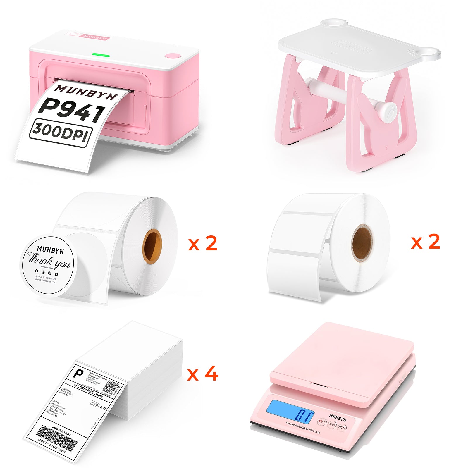 MUNBYN RealWriter 941BP Bluetooth Thermal Label Printer 300DPI Kit