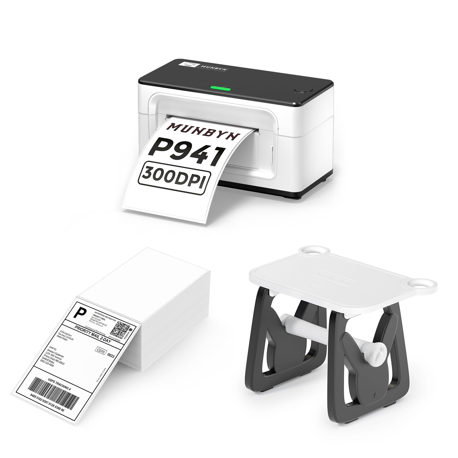MUNBYN RealWriter 941BP Bluetooth Thermal Label Printer 300DPI Kit
