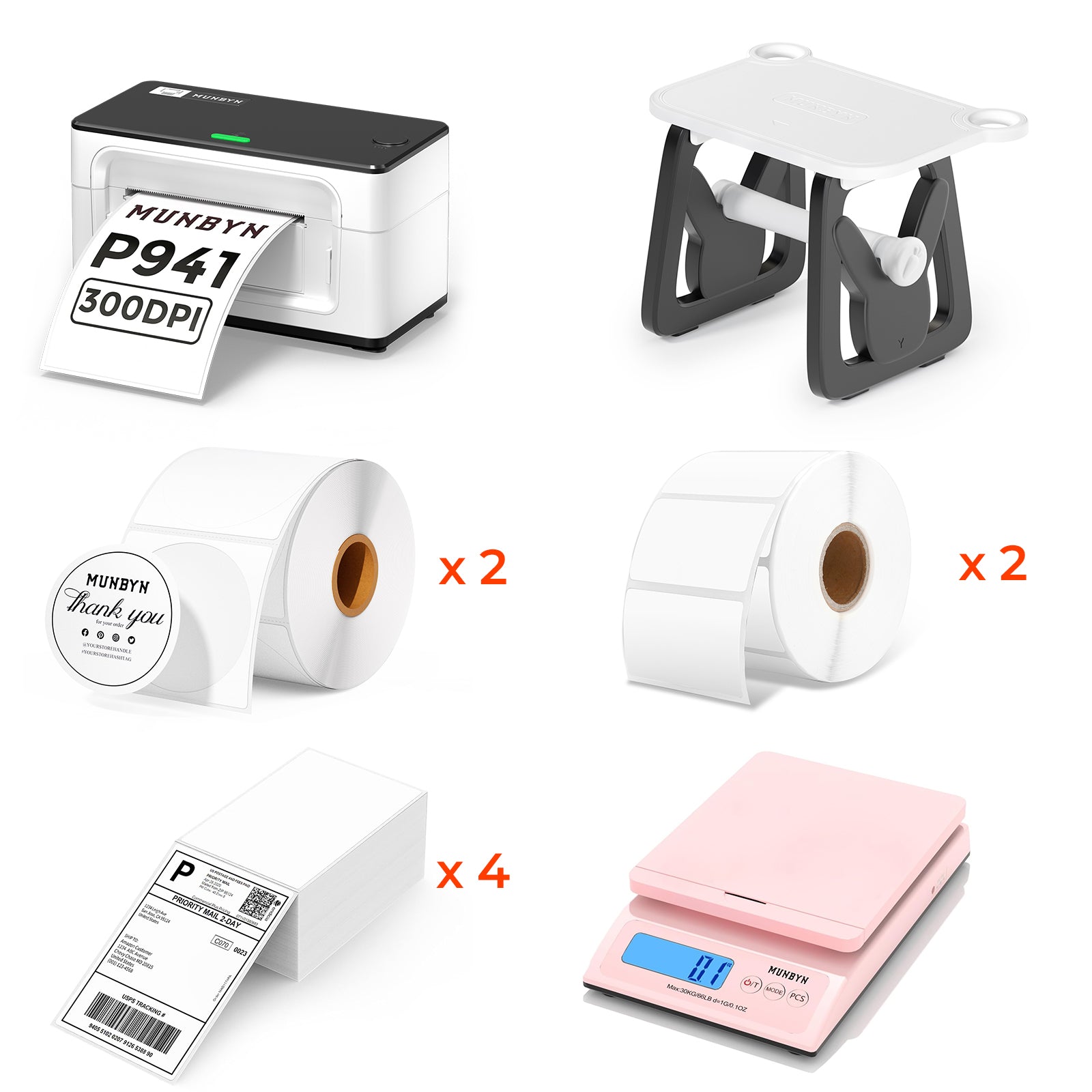 MUNBYN RealWriter 941BP Bluetooth Thermal Label Printer 300DPI Kit