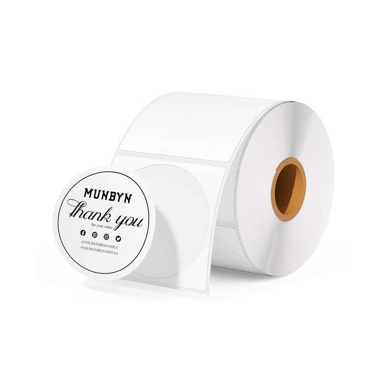 MUNBYN 2" Circle Direct Thermal Labels for Product, Logo and Multi-Purpose Stickers