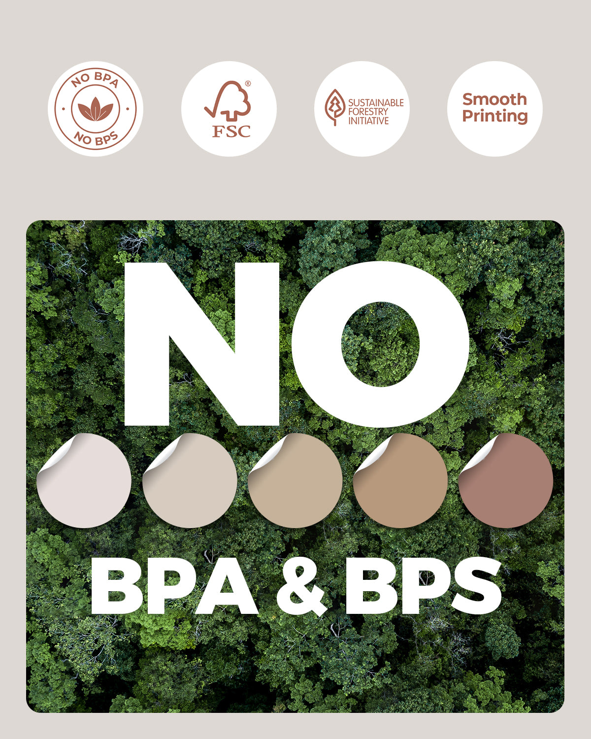 Close-up of 2-inch Morandi Labels printed on MUNBYN label printer paper, showcasing pastel-colored design and clean edges.