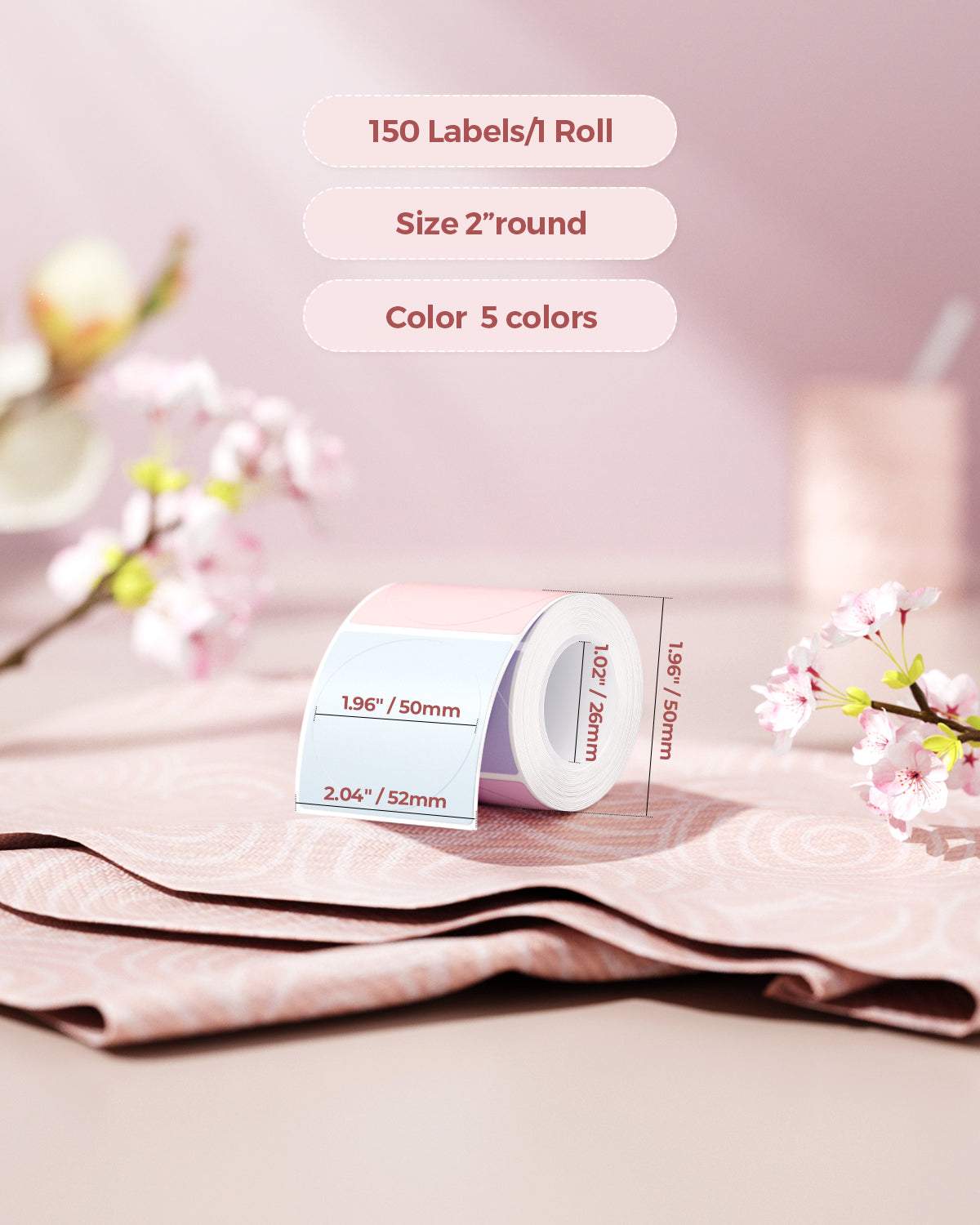 2-inch Morandi labels printed on MUNBYN label printer paper, showcasing soft, muted color designs for organizing or decorating.