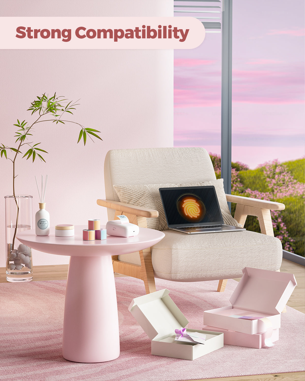 Morandi 2-inch label printer paper rolls by MUNBYN, featuring colorful, high-quality Morandi-style labels for various labeling needs.