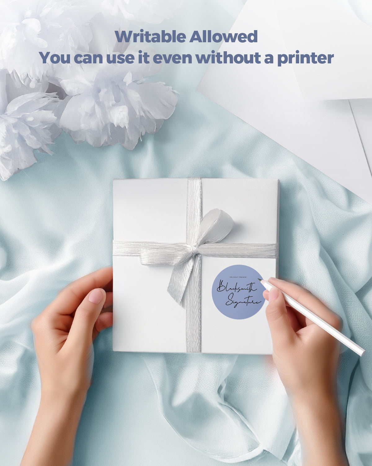 White 2-inch Morandi labels on printer paper roll from MUNBYN, ideal for barcode and product labeling.