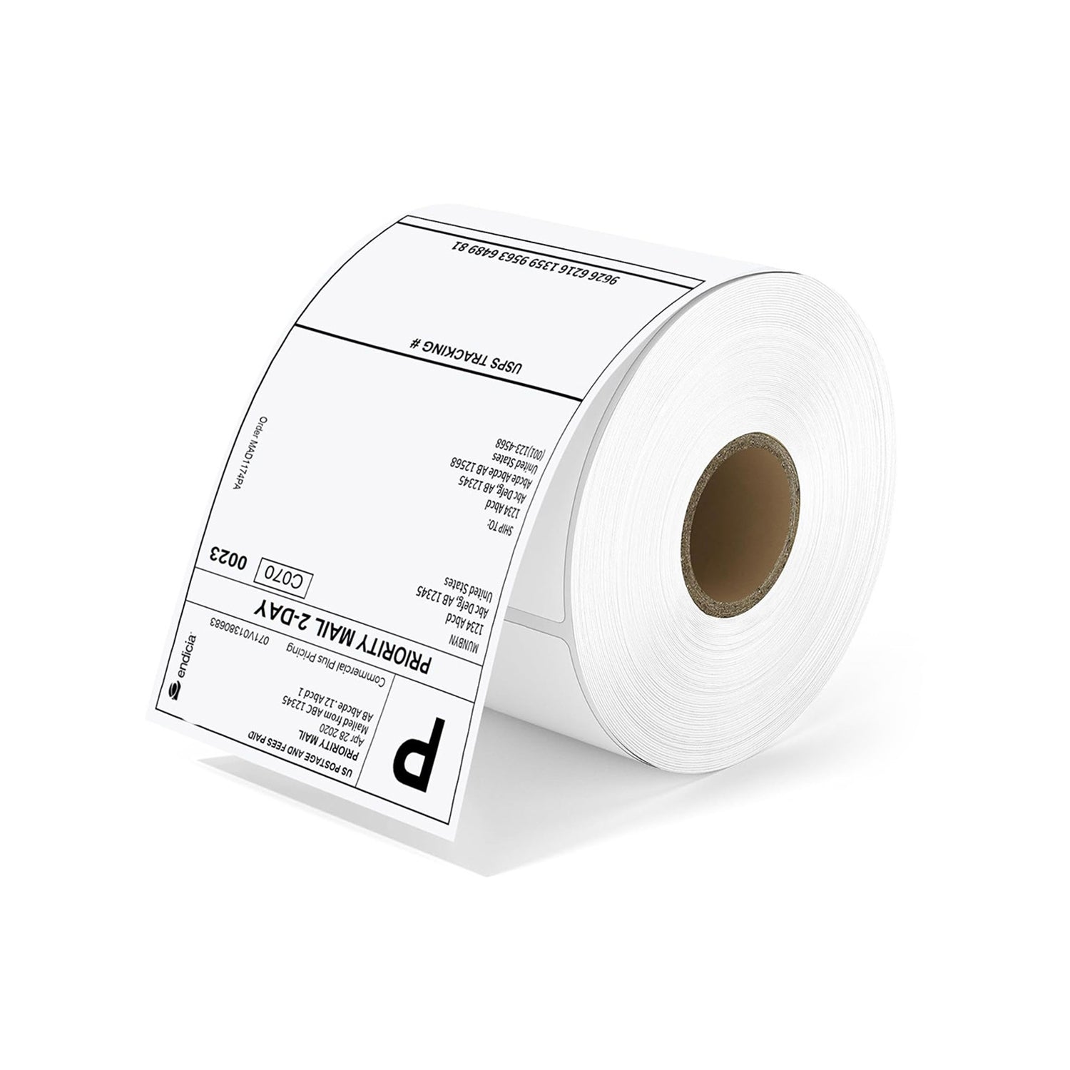 White 4x6 inch fan-fold label printer paper by MUNBYN CA, showing stacked labels ready for printing.