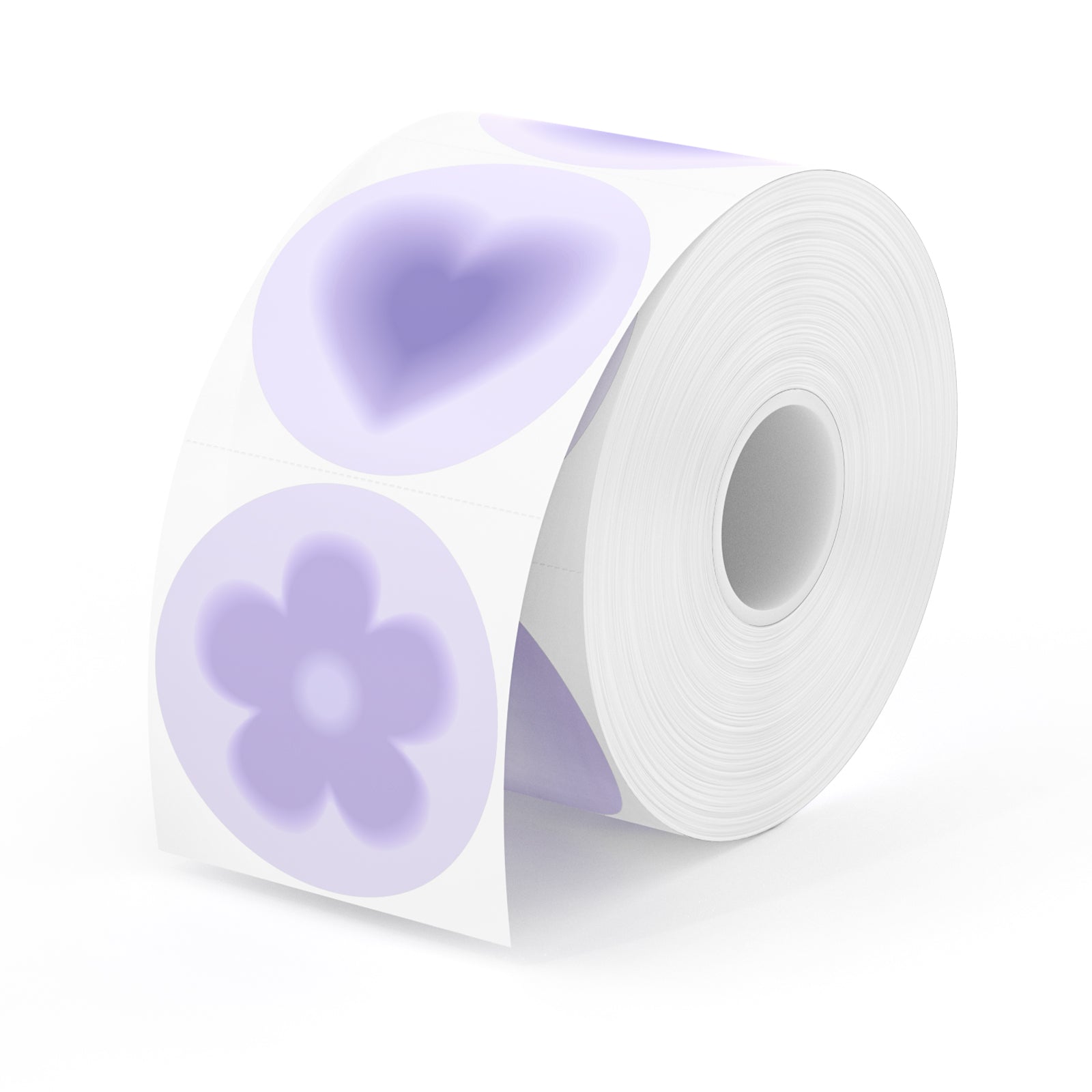 Elevate your labeling game with MUNBYN's 6-in-1 Decorative Round Label Rolls, where each roll has six charming purple patterns. 