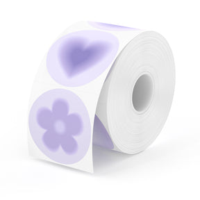 Elevate your labeling game with MUNBYN's 6-in-1 Decorative Round Label Rolls, where each roll has six charming purple patterns. 