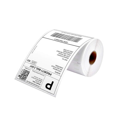 White 4x6 inch shipping roll labels for label printer paper from MUNBYN, designed for shipping and mailing labels.