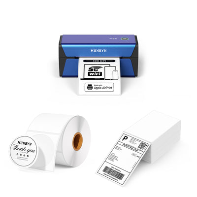 MUNBYN RW401AP 300DPI AirPrint Thermal Label Printer Kit for Small Business Labeling