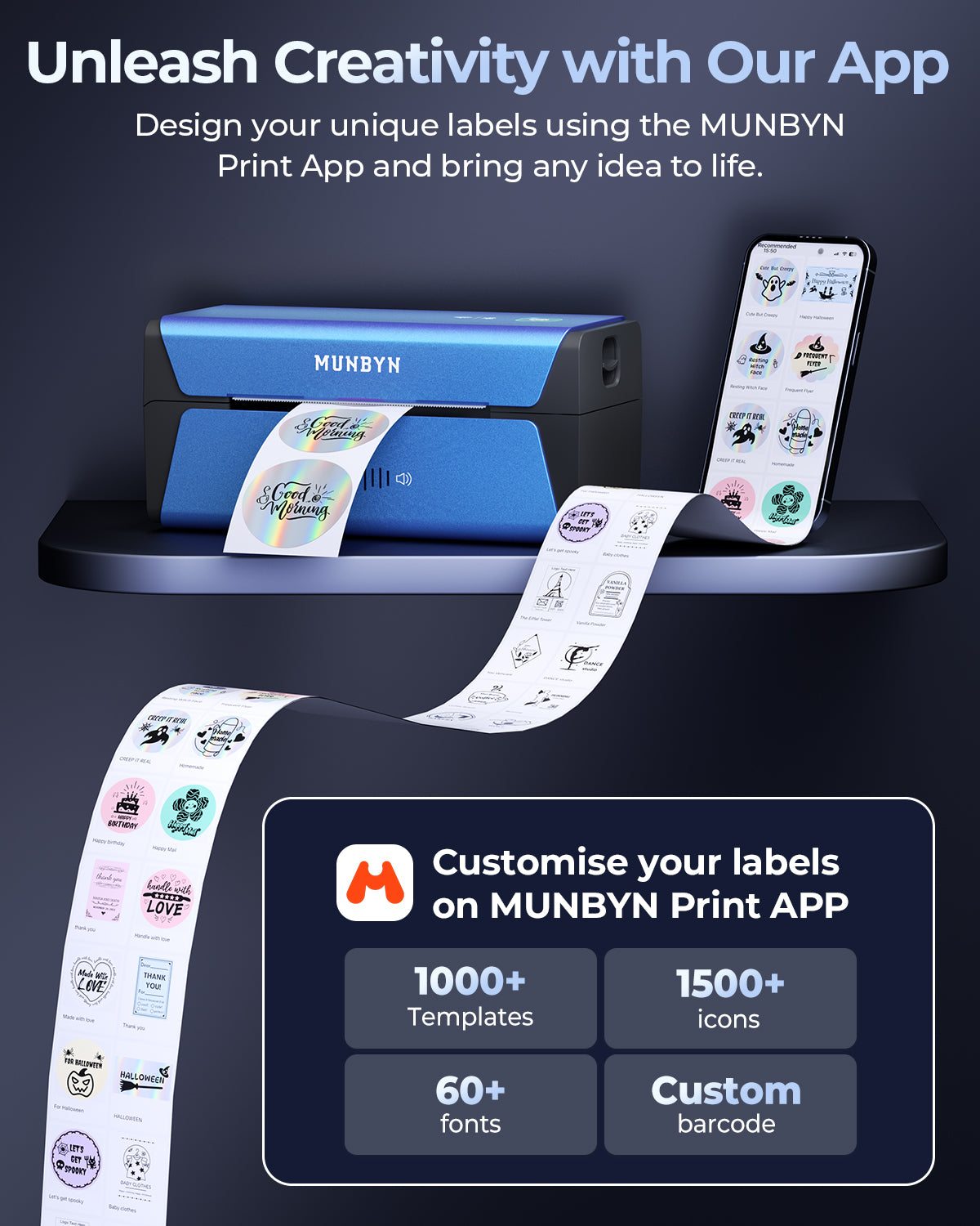 MUNBYN RW401AP 300DPI AirPrint Thermal Label Printer Kit for Small Business Labeling