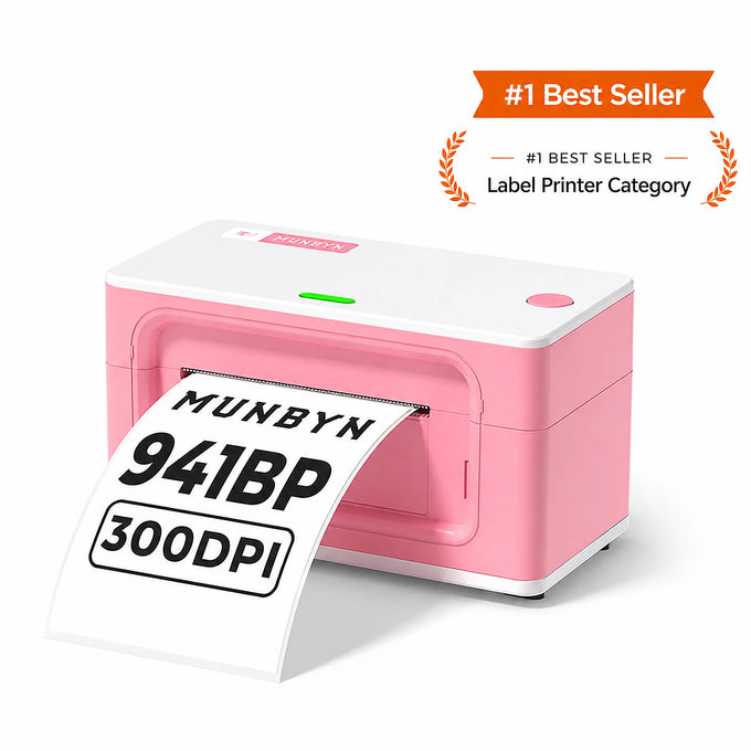 MUNBYN RW941BP 300DPI Bluetooth Thermal Label Printer for Product Labels and Branding