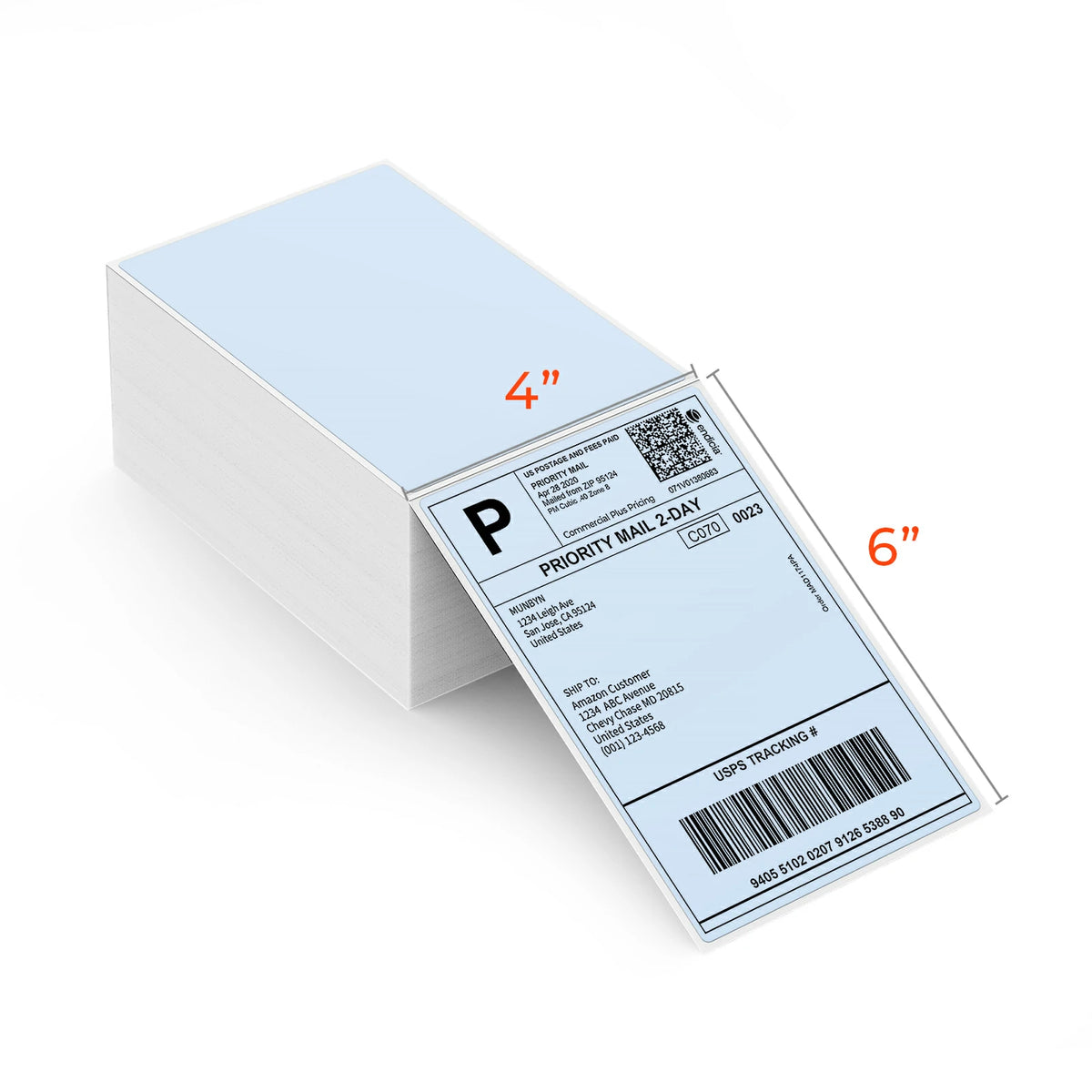 Measuring at 4x6 inches, these MUNBYN blue fanfold labels are perfect for printing shipping labels, packing slips, and barcodes.