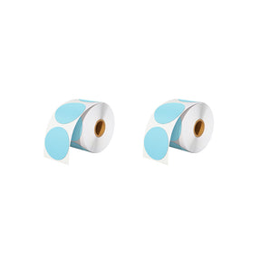 Two rolls of MUNBYN 2" blue circle labels