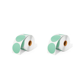 Two rolls of MUNBYN green circle labels