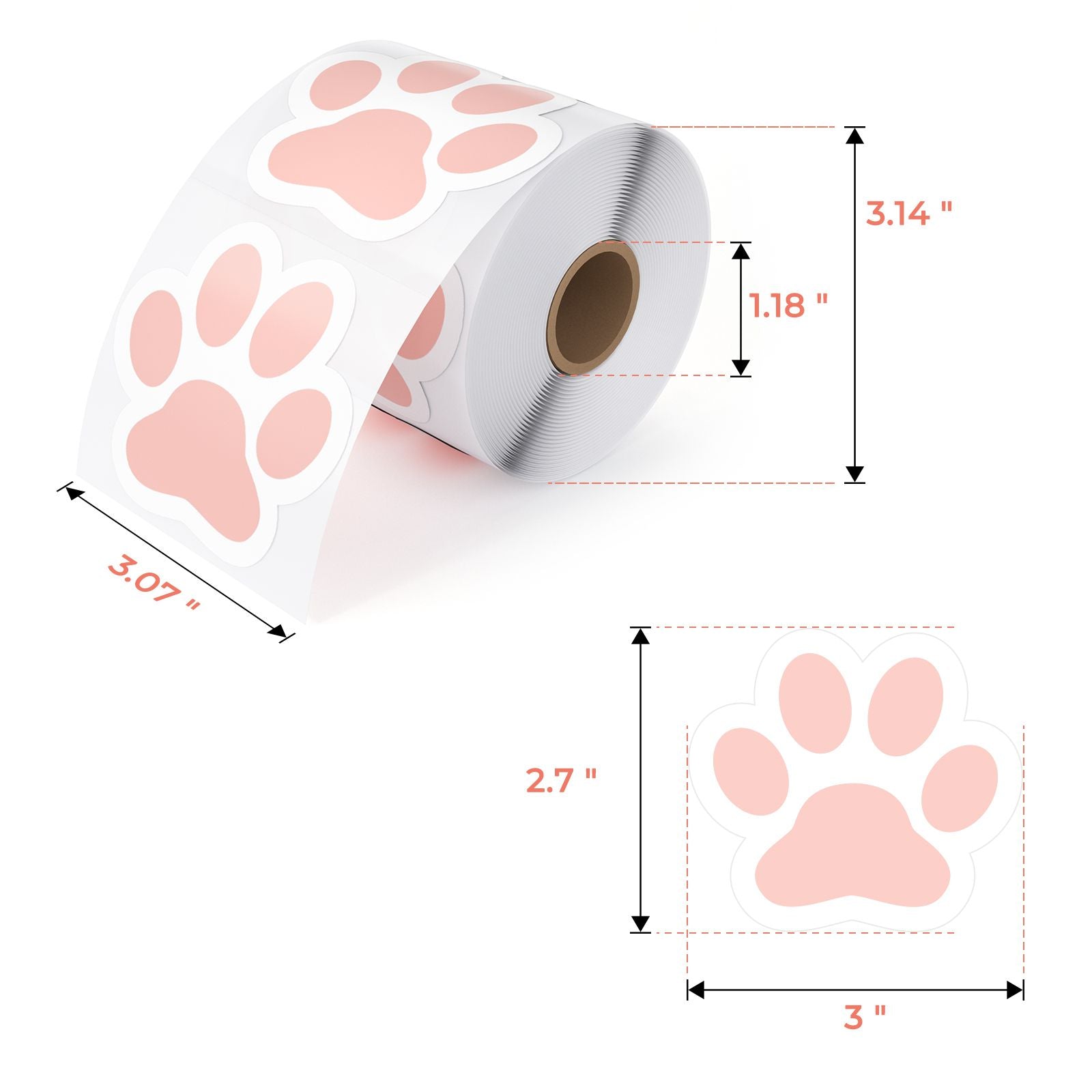 Made from high-quality thermal paper, these MUNBYN paw print labels produce clear and precise printing with any thermal printer.