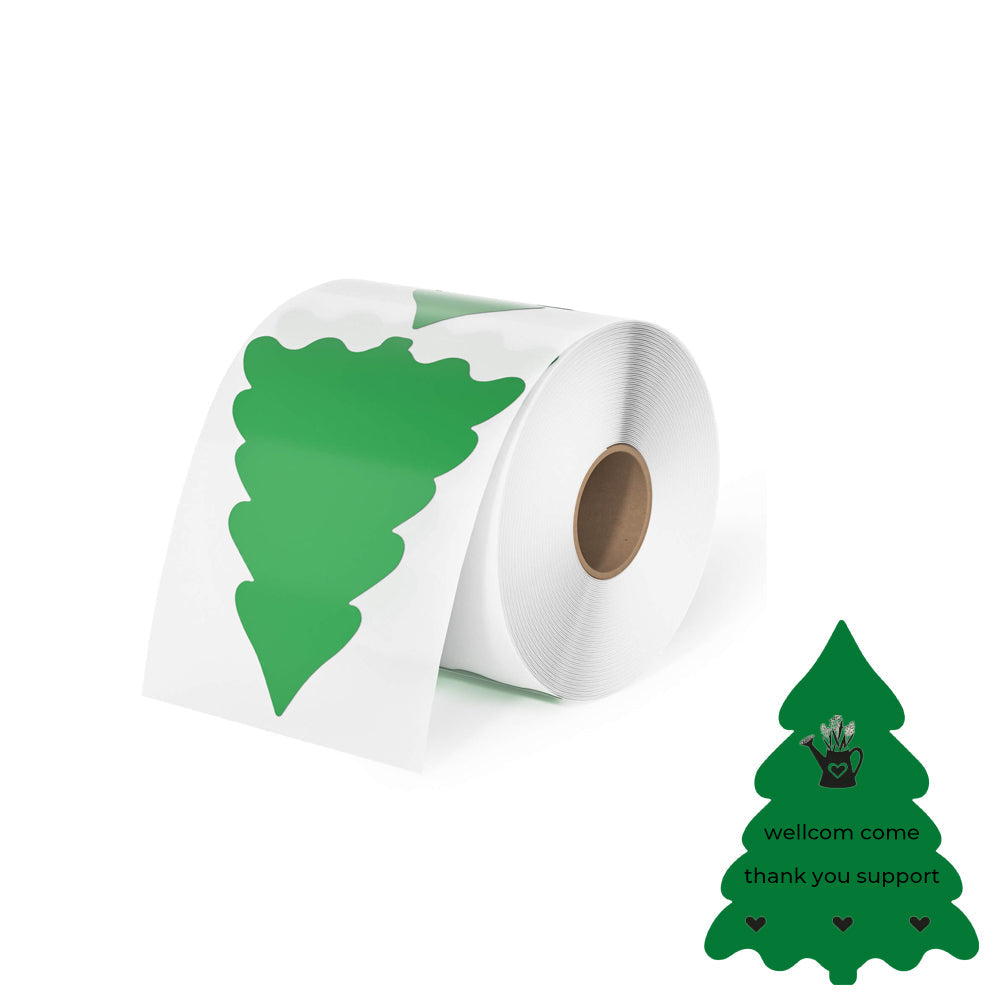 MUNBYN 3*4" Christmas Tree Thermal Sticker Labels, Self-Adhesive Thermal Labels Roll, Multi-Purpose for Christmas Package, Gift, Card…