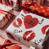 The red heart shaped labels are perfect for creating a festive, celebratory mood for special events or promotions. 