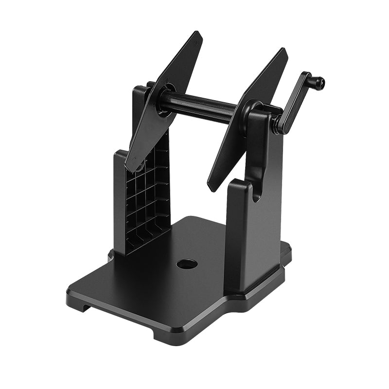 Black Roll and Fan-Fold Holder for MUNBYN CA label printer, accessory for managing label rolls and fan-fold labels.