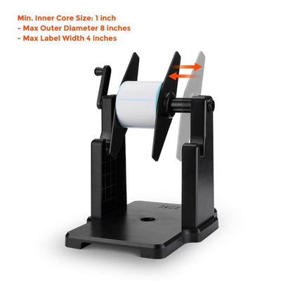 MUNBYN CA Roll and Fan-Fold Holder for label printer accessories, black, holds paper rolls and fan-fold labels securely.
