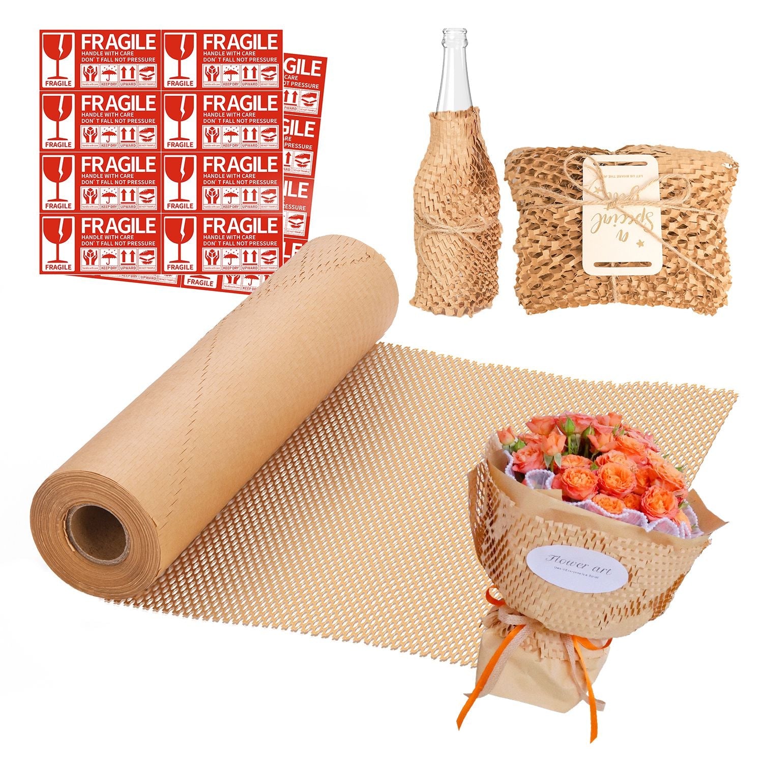 MUNBYN honeycomb paper is also an excellent choice for gift wrapping or decorative packaging, as the unique texture of the honeycomb pattern adds a stylish and modern touch to any package. 